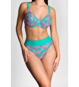 Dámské dvoudílné plavky Timo 830672, barva 70, růžové květy / zelená