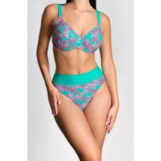 Dámské dvoudílné plavky Timo 830672, barva 70, růžové květy / zelená